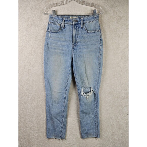 Madewell Women's Curvy Perfect Vintage Light Wash Raw Hem Size 26 - Picture 1 of 6